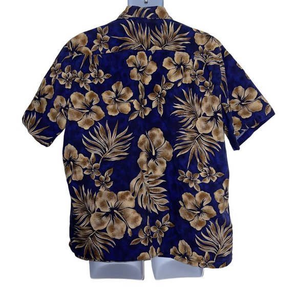 Kalani Sportswear Vintage Hawaiian Shirt Mens XL Blue Floral Tiki Aloha Vacation - Picture 6 of 10